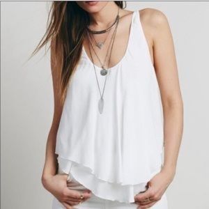 White gauze double layer tank top by Intimately Free People. New with tags